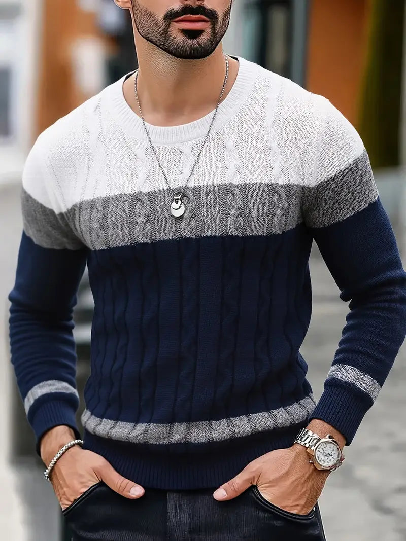 Watkins - Pulover Tricotat Casual Cu Mâneci Lungi