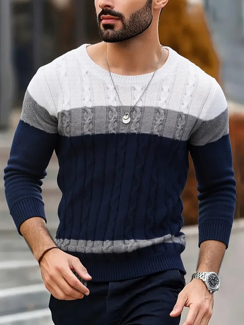 Watkins - Pulover Tricotat Casual Cu Mâneci Lungi