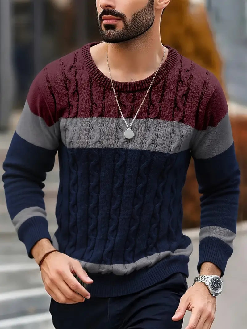Watkins - Pulover Tricotat Casual Cu Mâneci Lungi