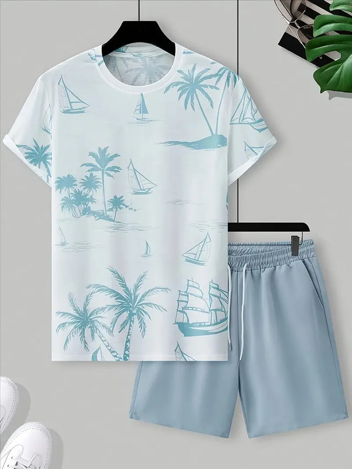Barea - Set Elegant Din Două Piese Imprimat Pentru Vară