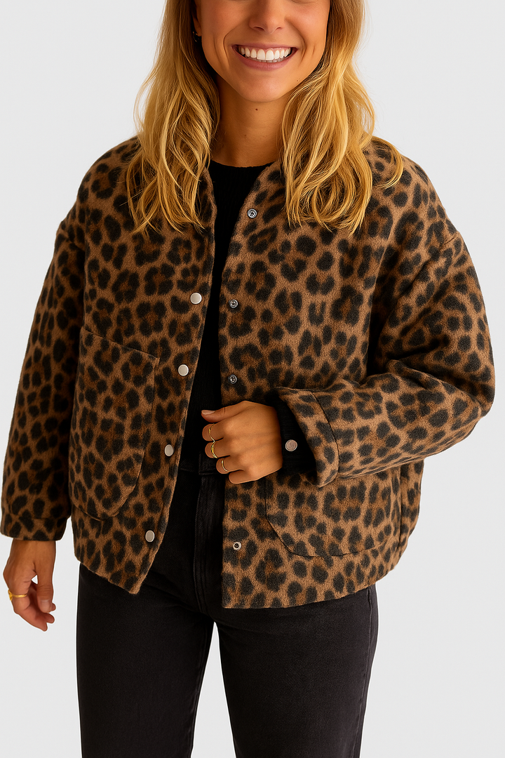 Charlene | Jachetă Trendy cu Imprimeu Leopard Elegant