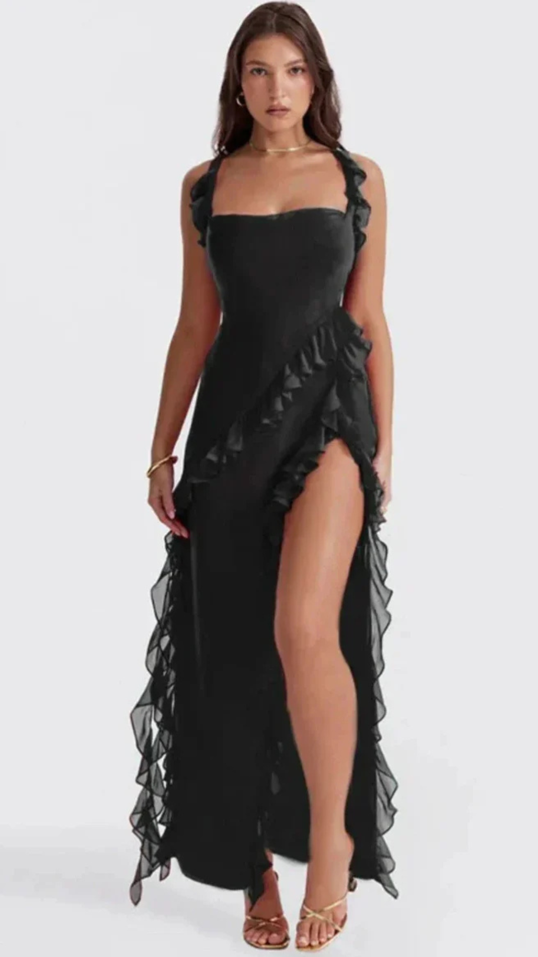 Lara | Rochie Maxi Stilată cu Fendă