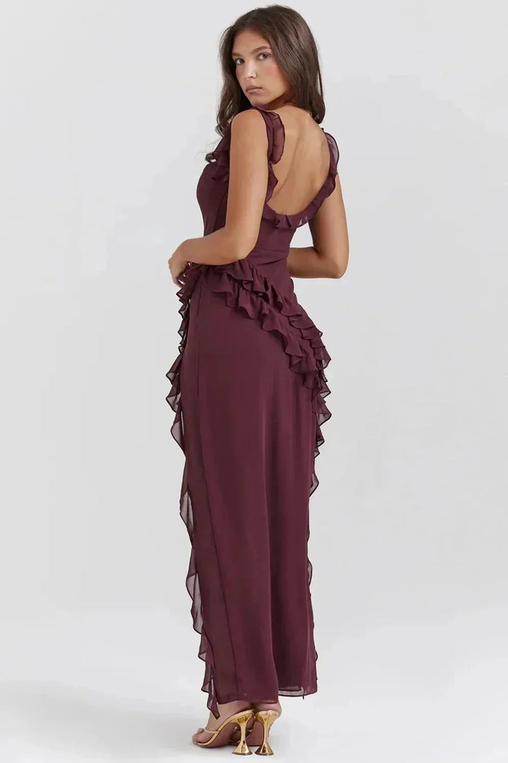 Lara | Rochie Maxi Stilată cu Fendă