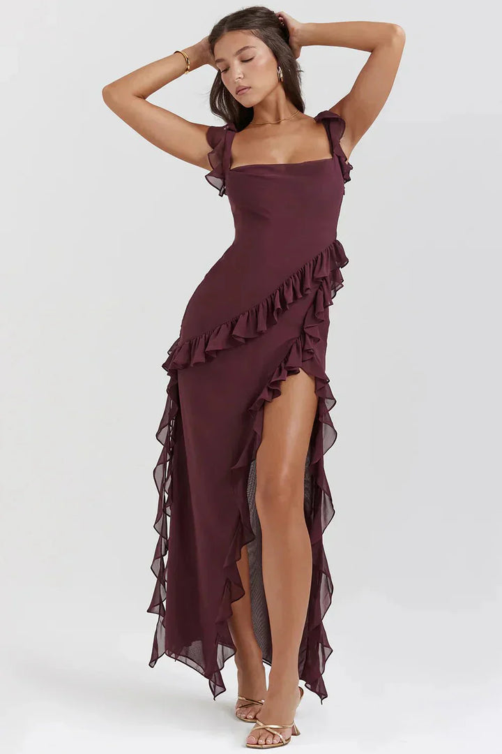 Lara | Rochie Maxi Stilată cu Fendă
