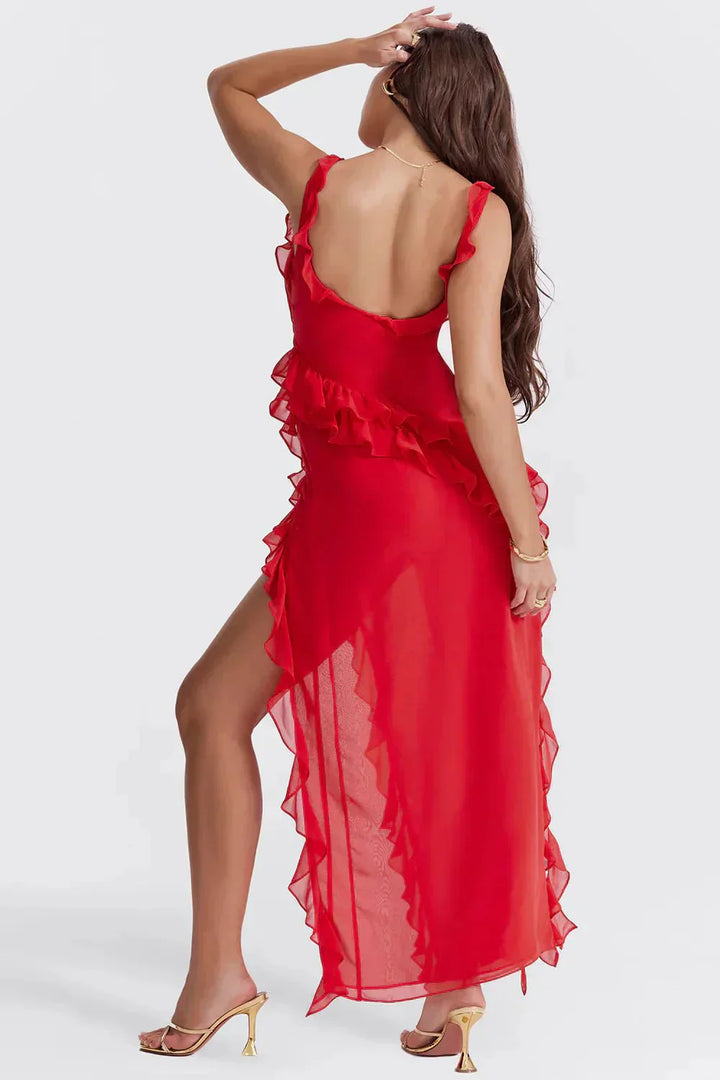 Lara | Rochie Maxi Stilată cu Fendă