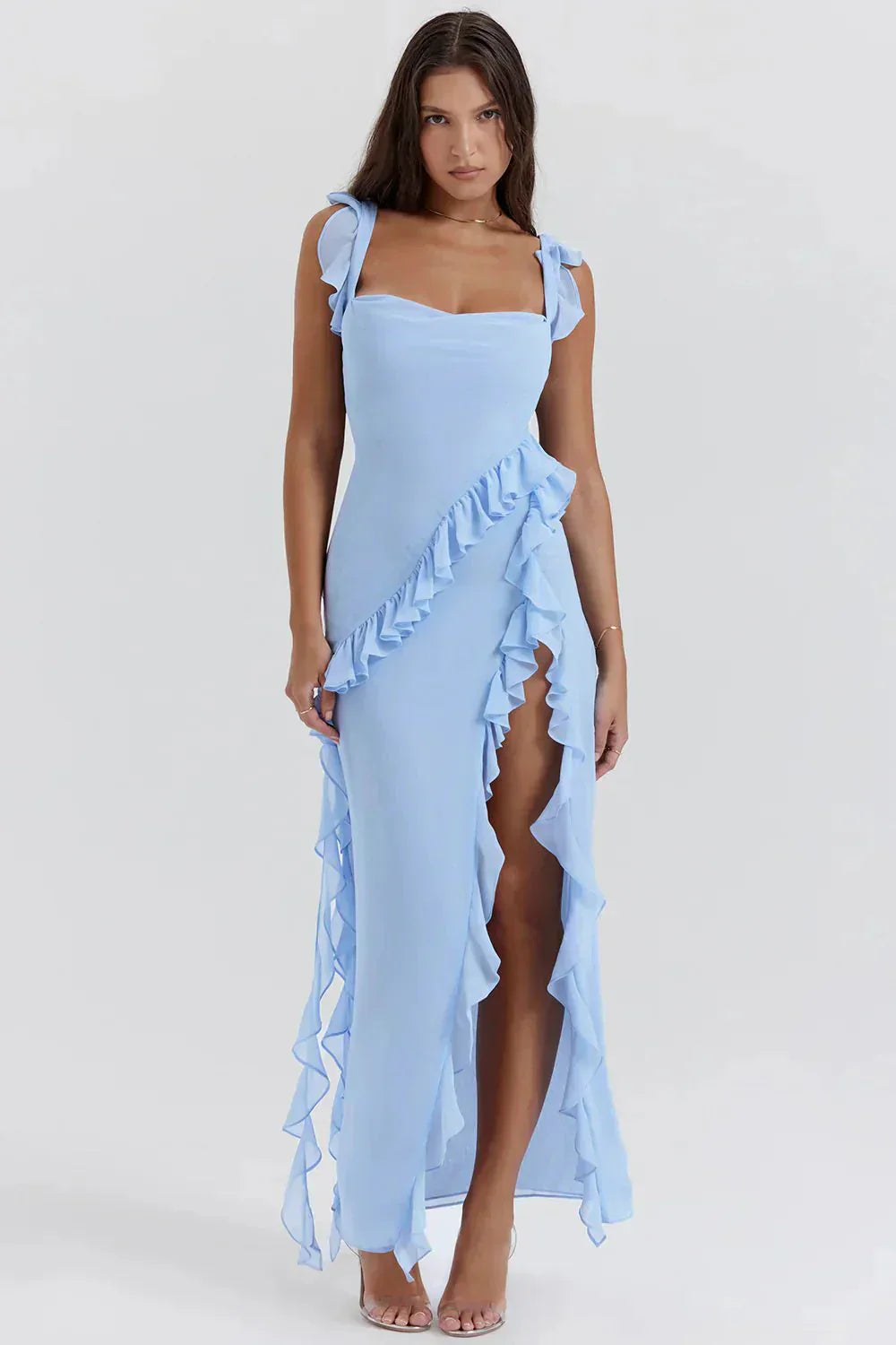Lara | Rochie Maxi Stilată cu Fendă